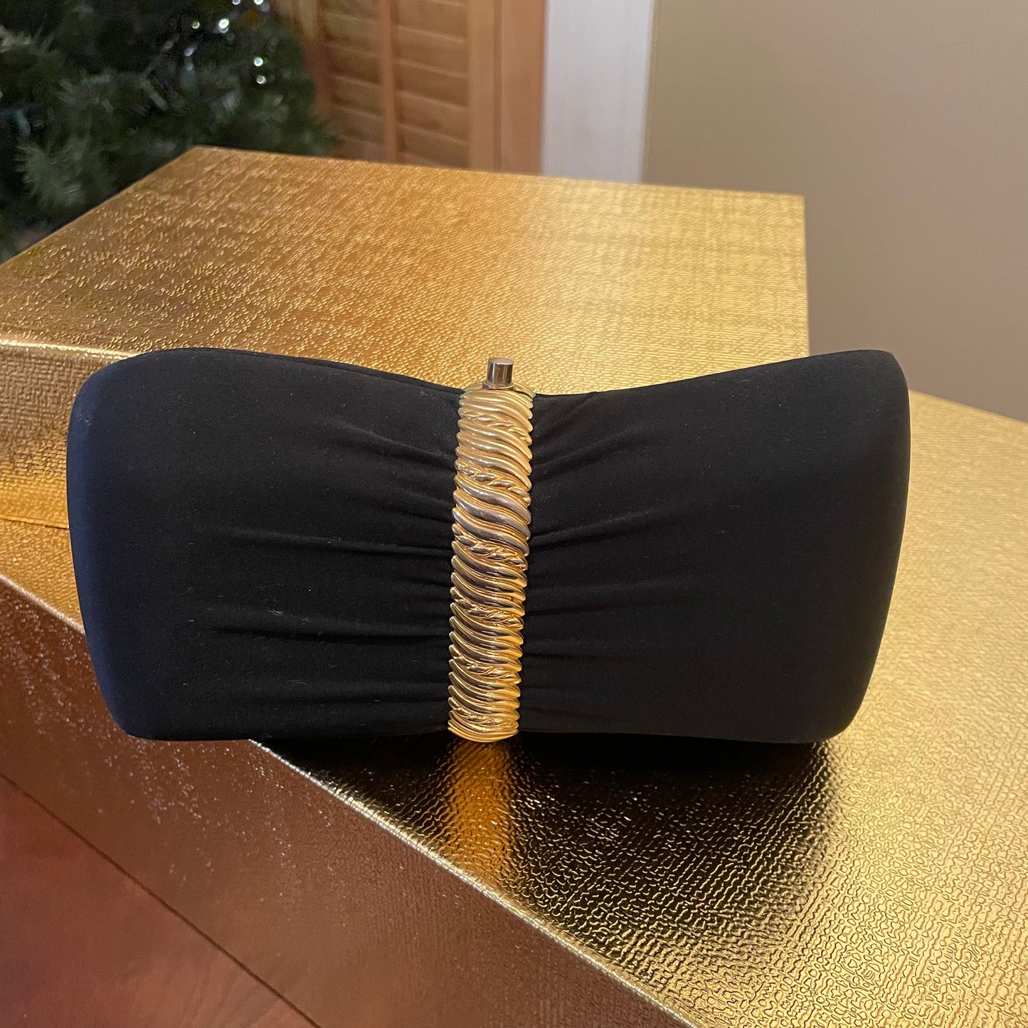 Black and Gold Bow Purse