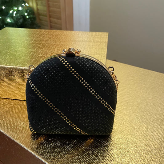 Vintage Black and Gold Evening Purse