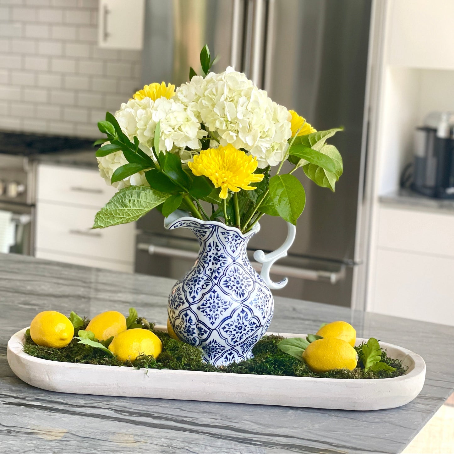 Blue & White Pitcher