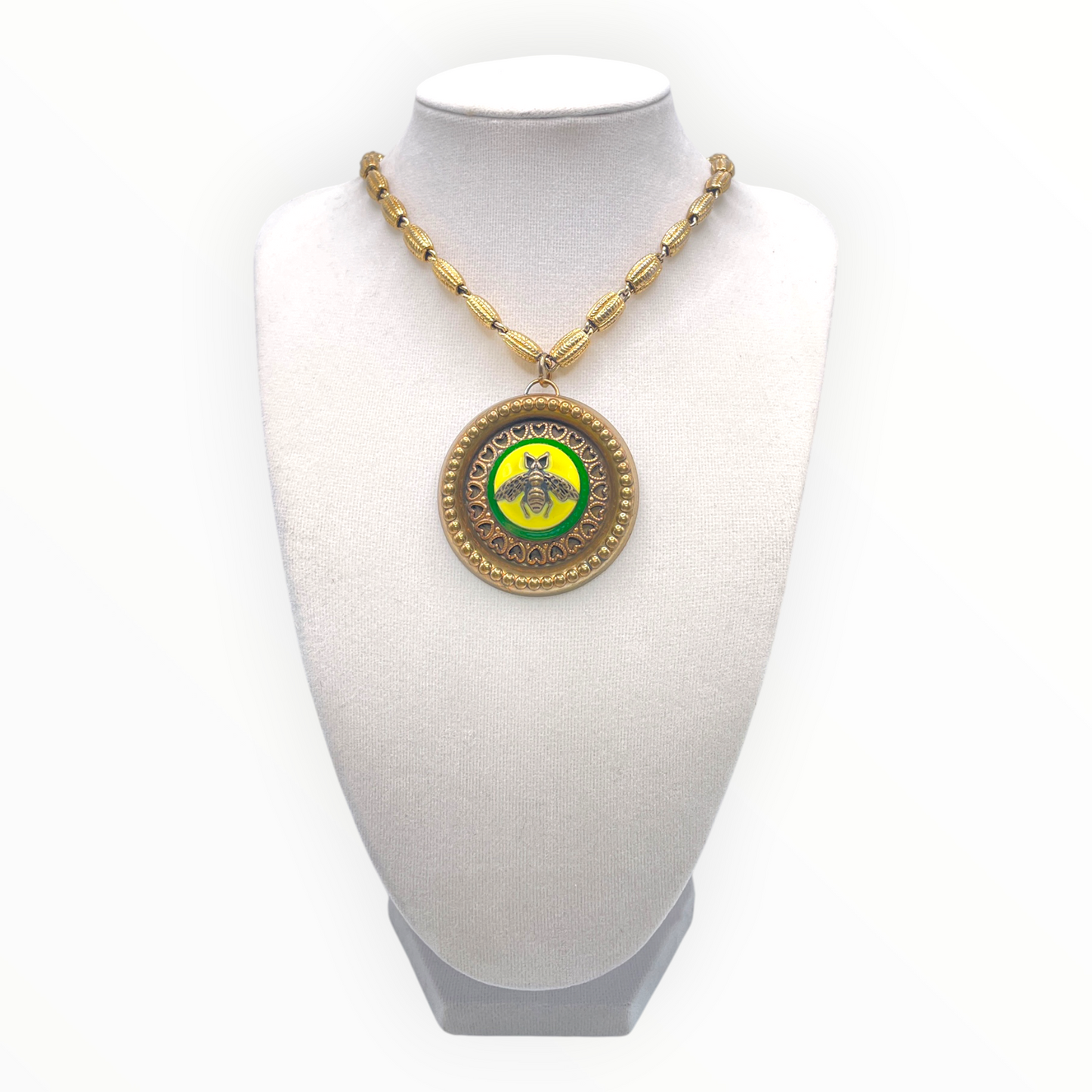 Vintage Bee Pendant Necklace