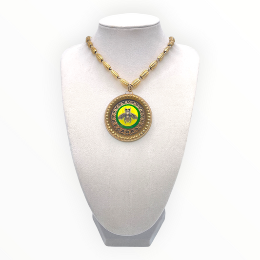Vintage Bee Pendant Necklace
