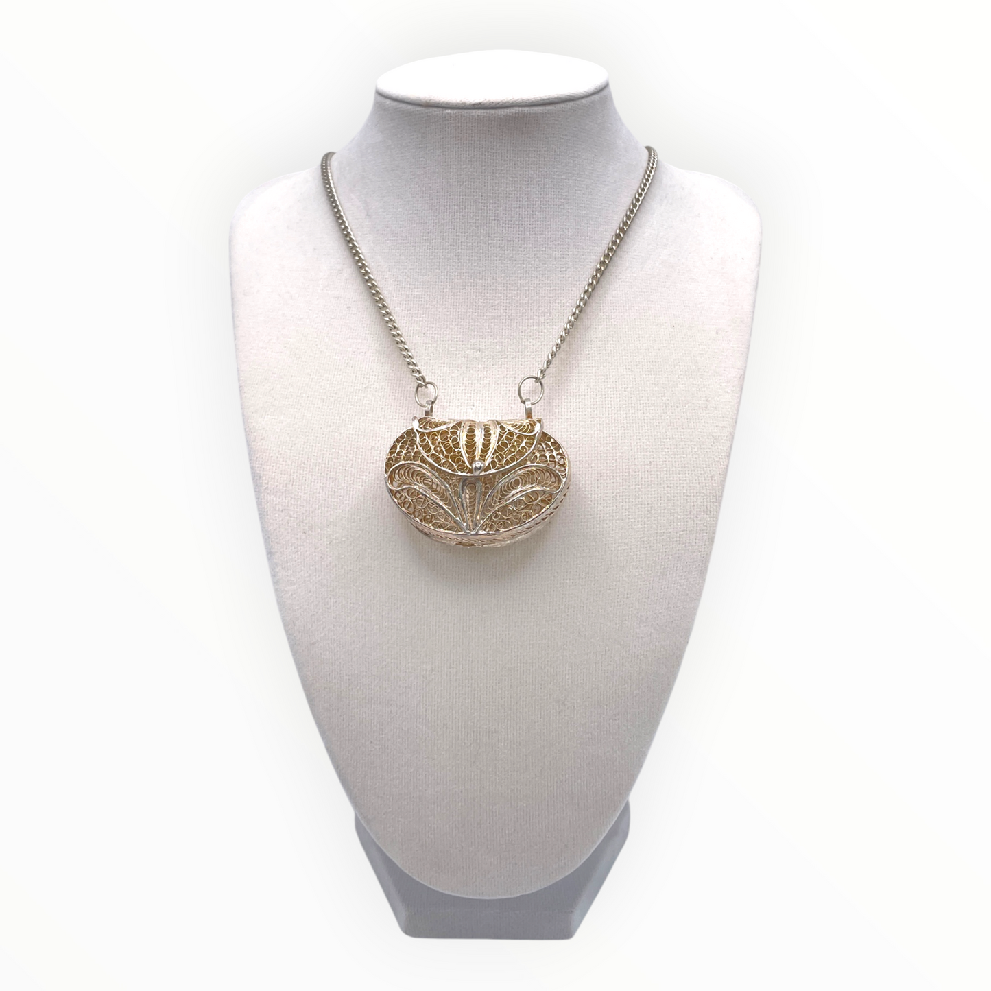 Vintage Filigree Purse Necklace