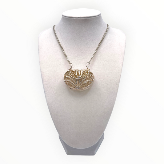 Vintage Filigree Purse Necklace