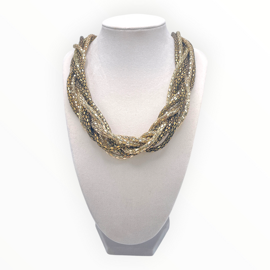 Vintage Multi-Strand Twisted Mesh Necklace