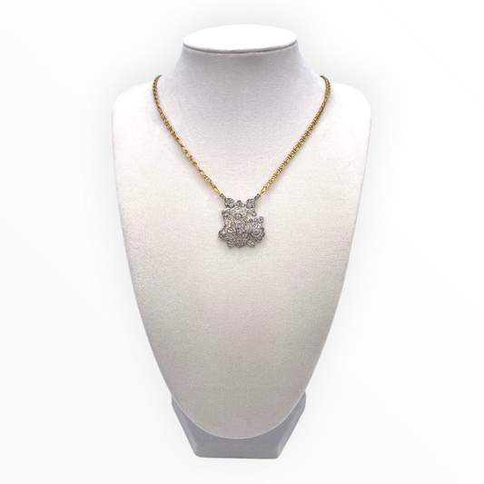 Vintage Crystal and gold chain necklace