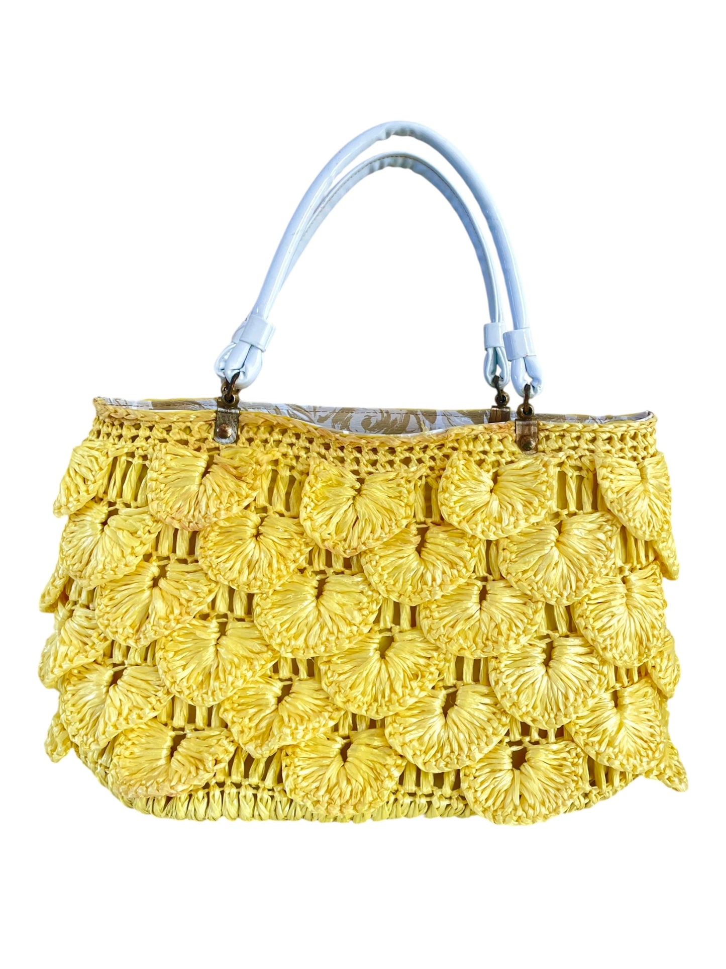 Vintage Yellow Straw Purse