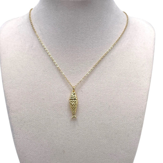Gold Fish Pendant Necklace