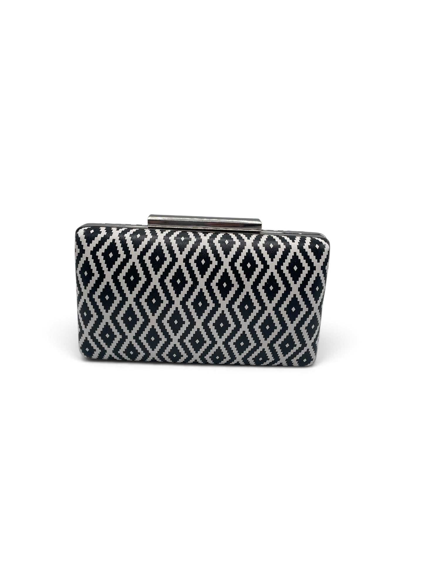 Vintage Black and White Geometric Clutch