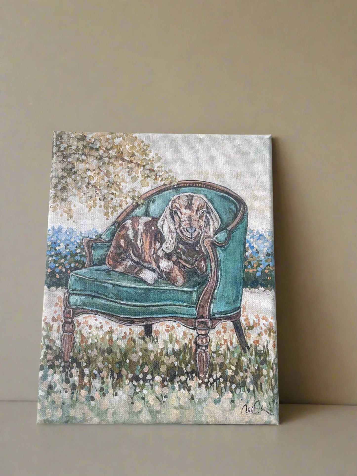 Goat in Chair Canvas Print