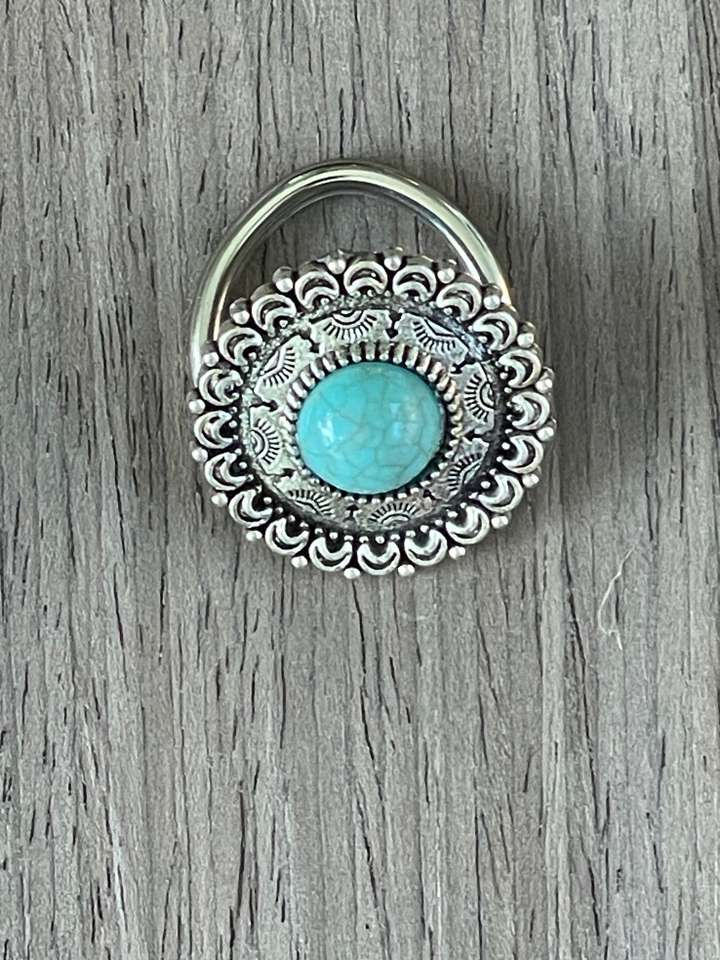 Silver and Turquoise Scarf Slide