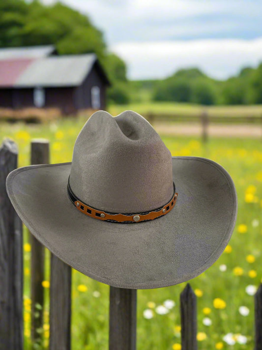 Texana Vegan Suede Cowboy Hat- Grey