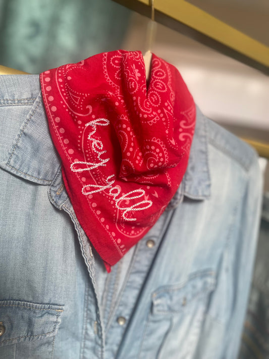 Embroidered Bandanas - Hey y'all, Howdy