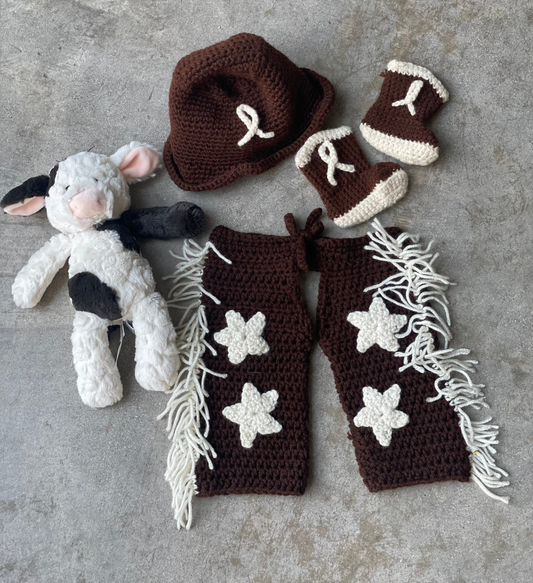 Baby Crochet Handmade Cowboy 3-pc set