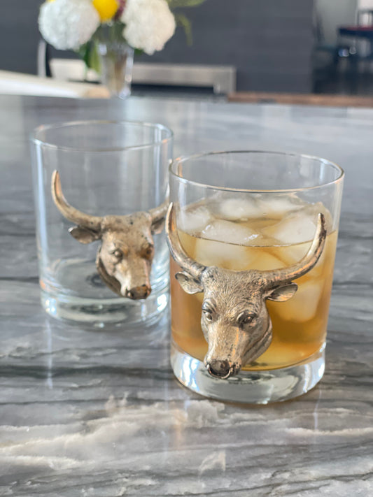 Vintage Arthur Court Bull cocktail glasses - Sold as a pair