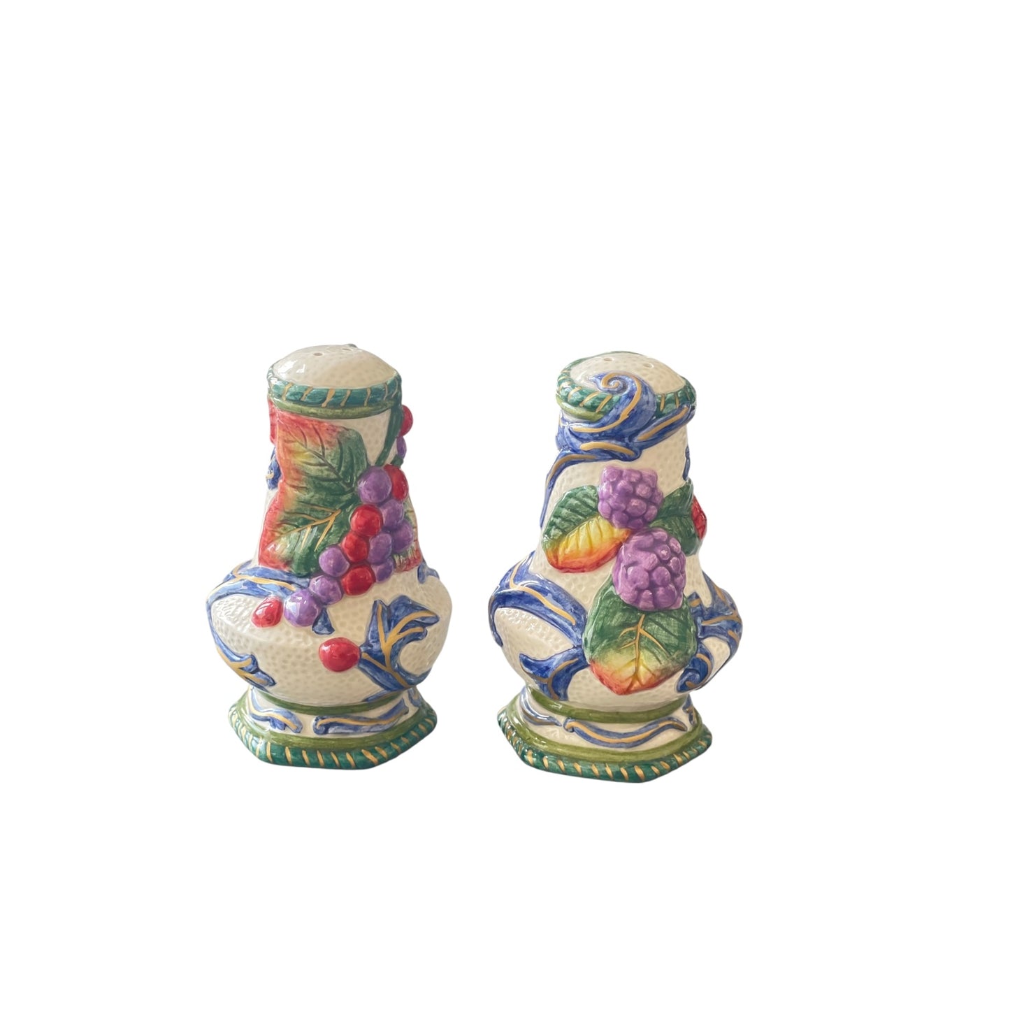 Vintage Fitz and Floyd Majolica Style Florentine Fruit China