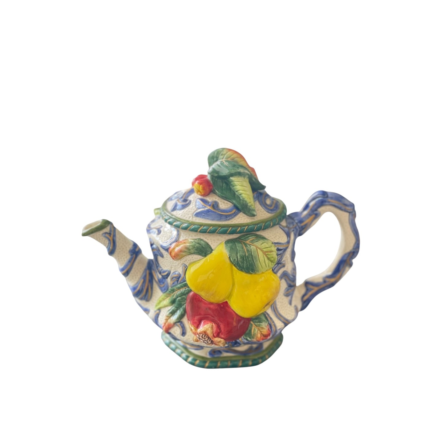 Vintage Fitz and Floyd Majolica Style Florentine Fruit China