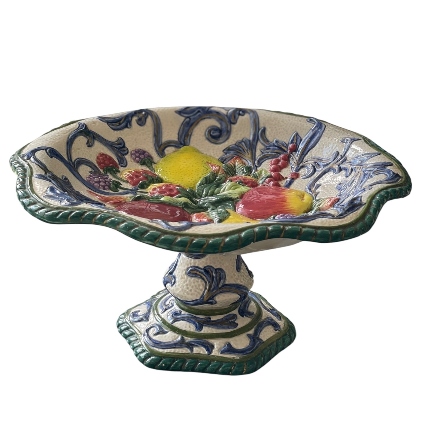 Vintage Fitz and Floyd Majolica Style Florentine Fruit China