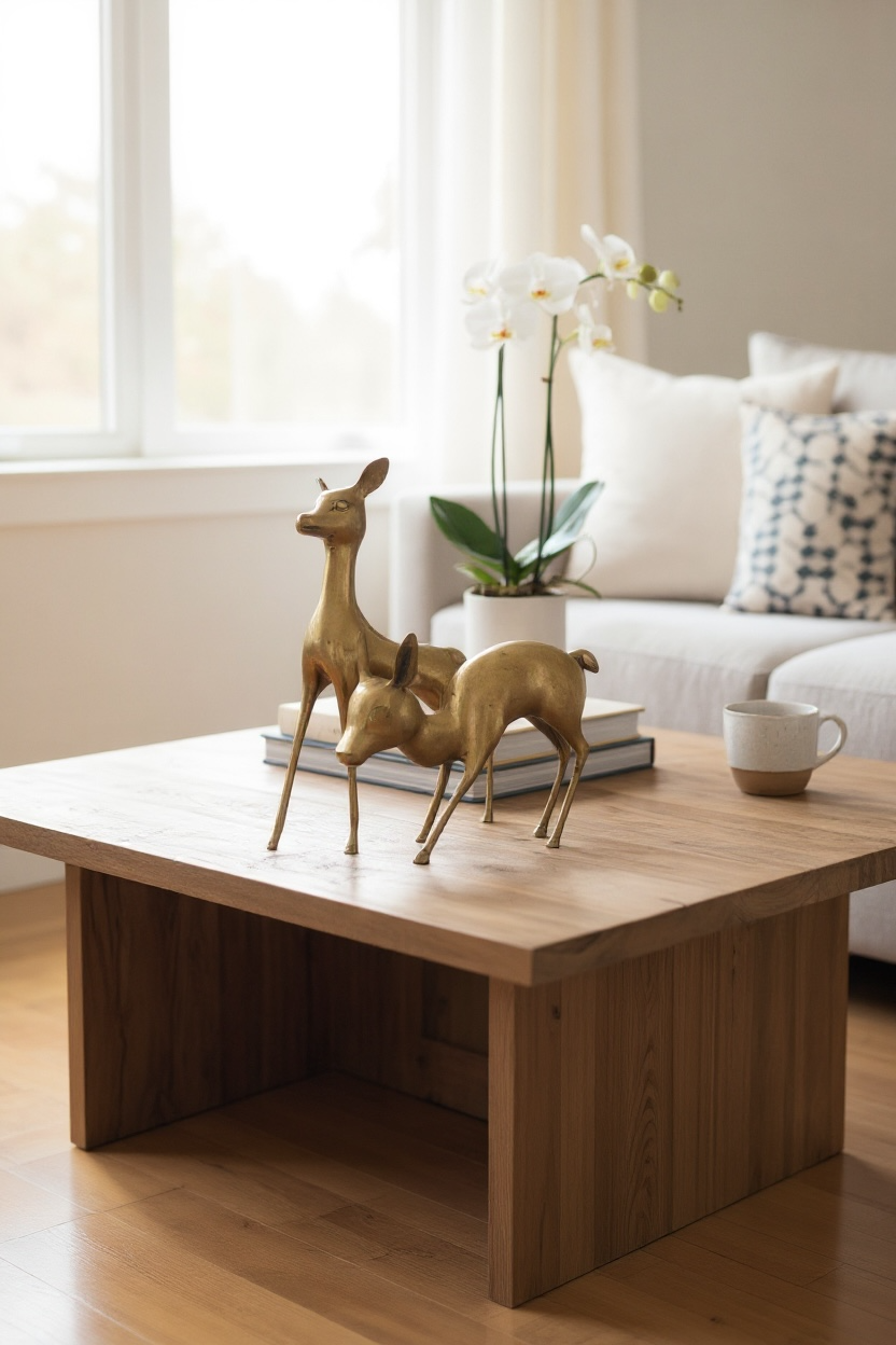 Vintage - Pair of Brass Deer