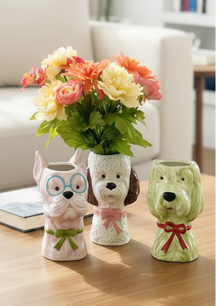 Ceramic Dog Vases