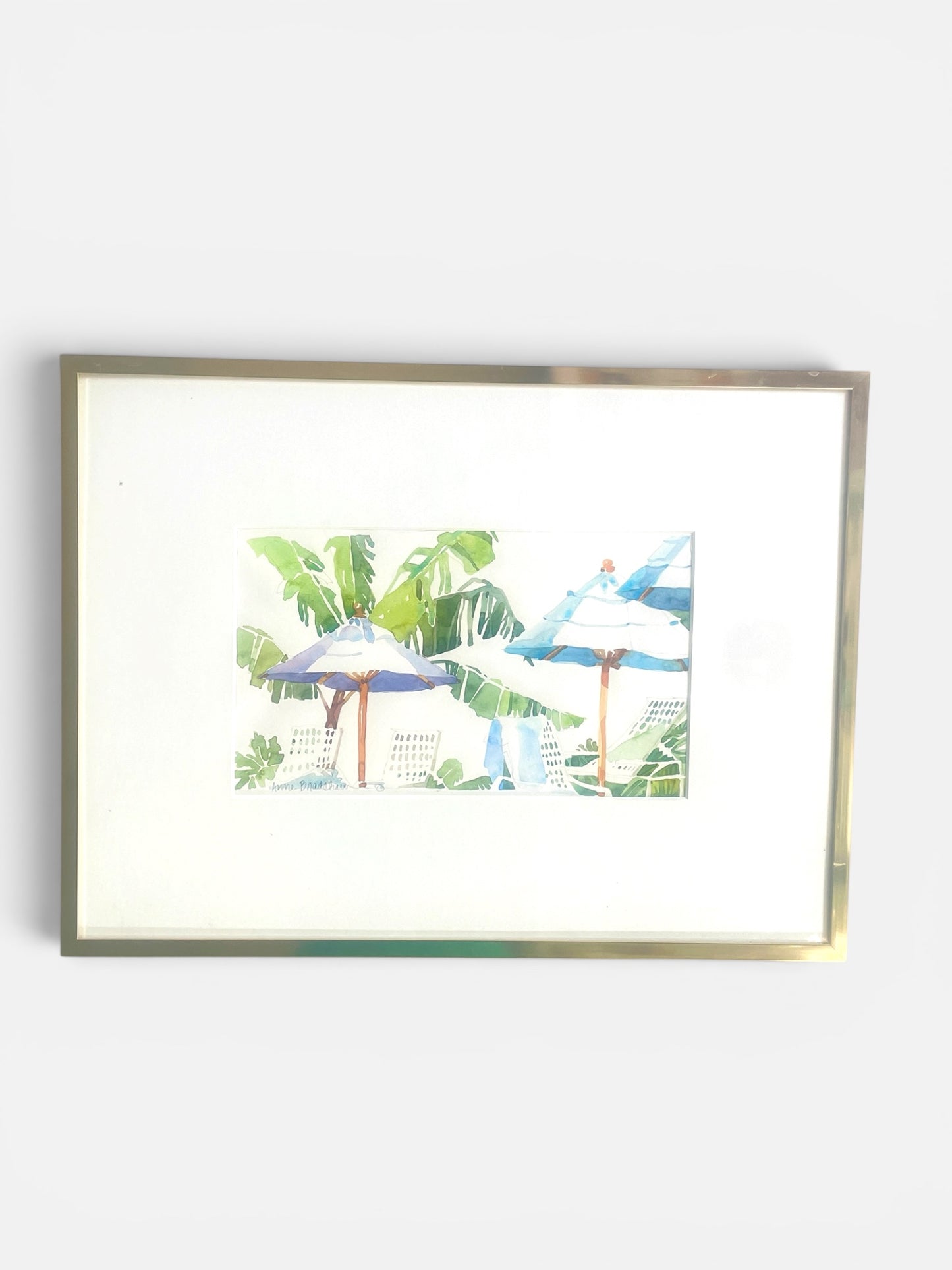 Poolside Palms Watercolor - Framed