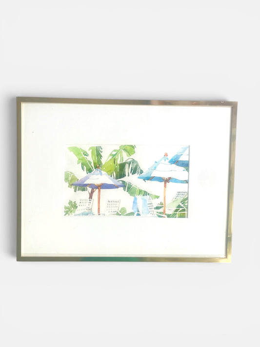 Poolside Palms Watercolor - Framed