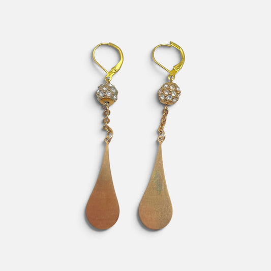 Vintage Brass Teardrop Earrings
