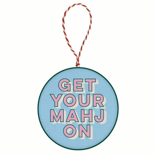 Get Your Mahj On Embroidered Ornament Mahjong