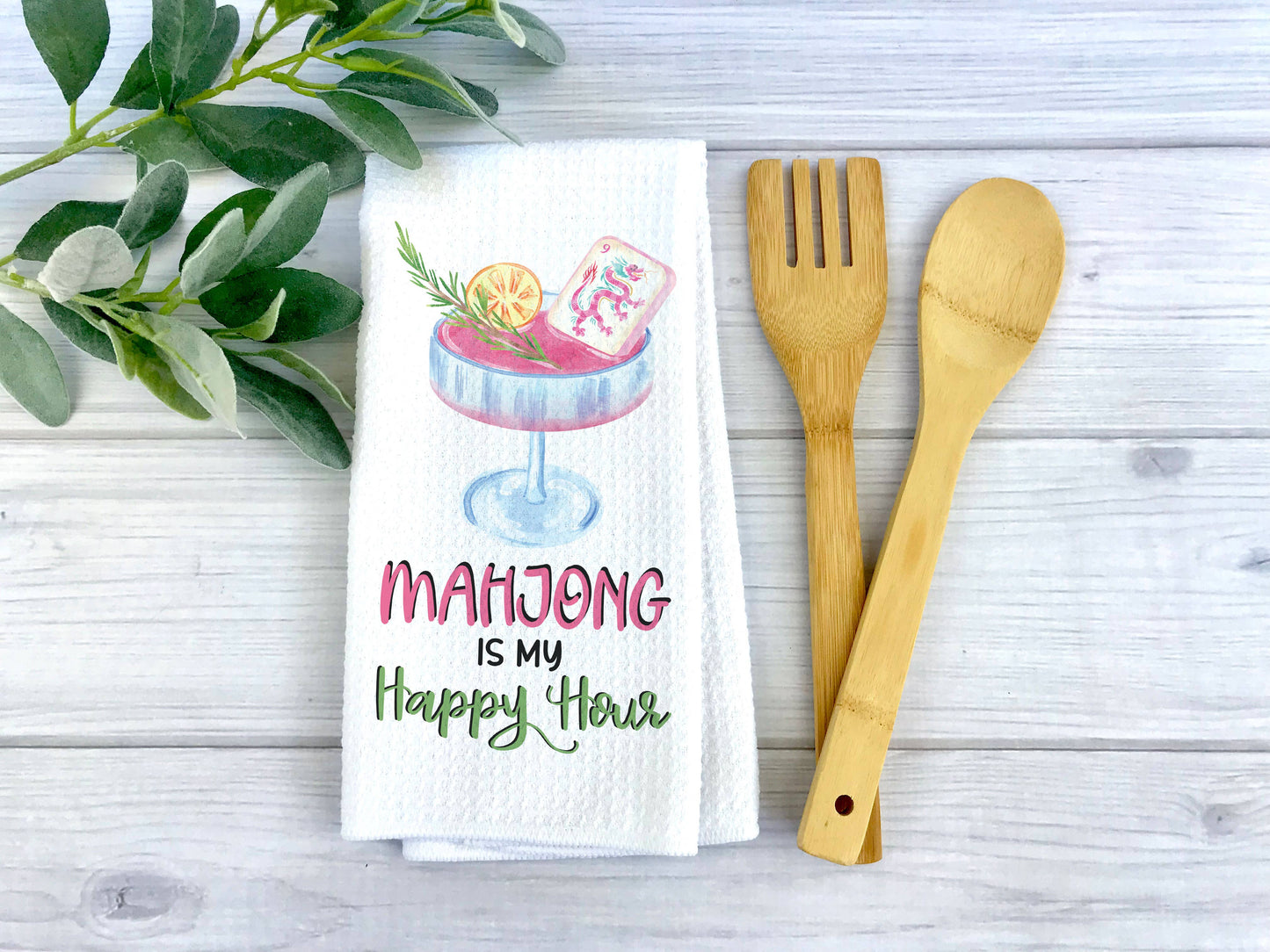 Mahjong Happy Hour Kitchen Towel