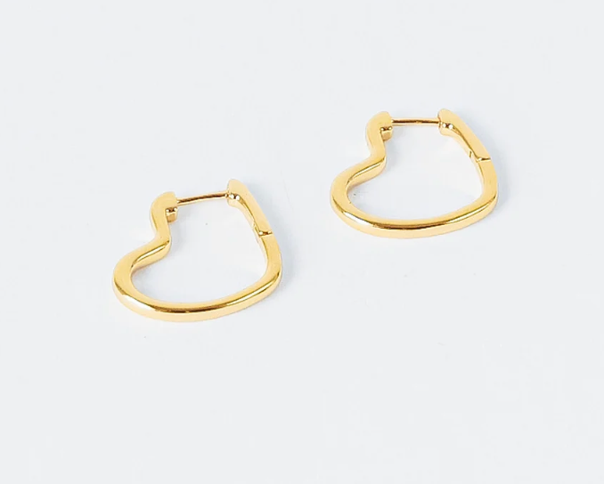 Heart Hinge Hoop Earring