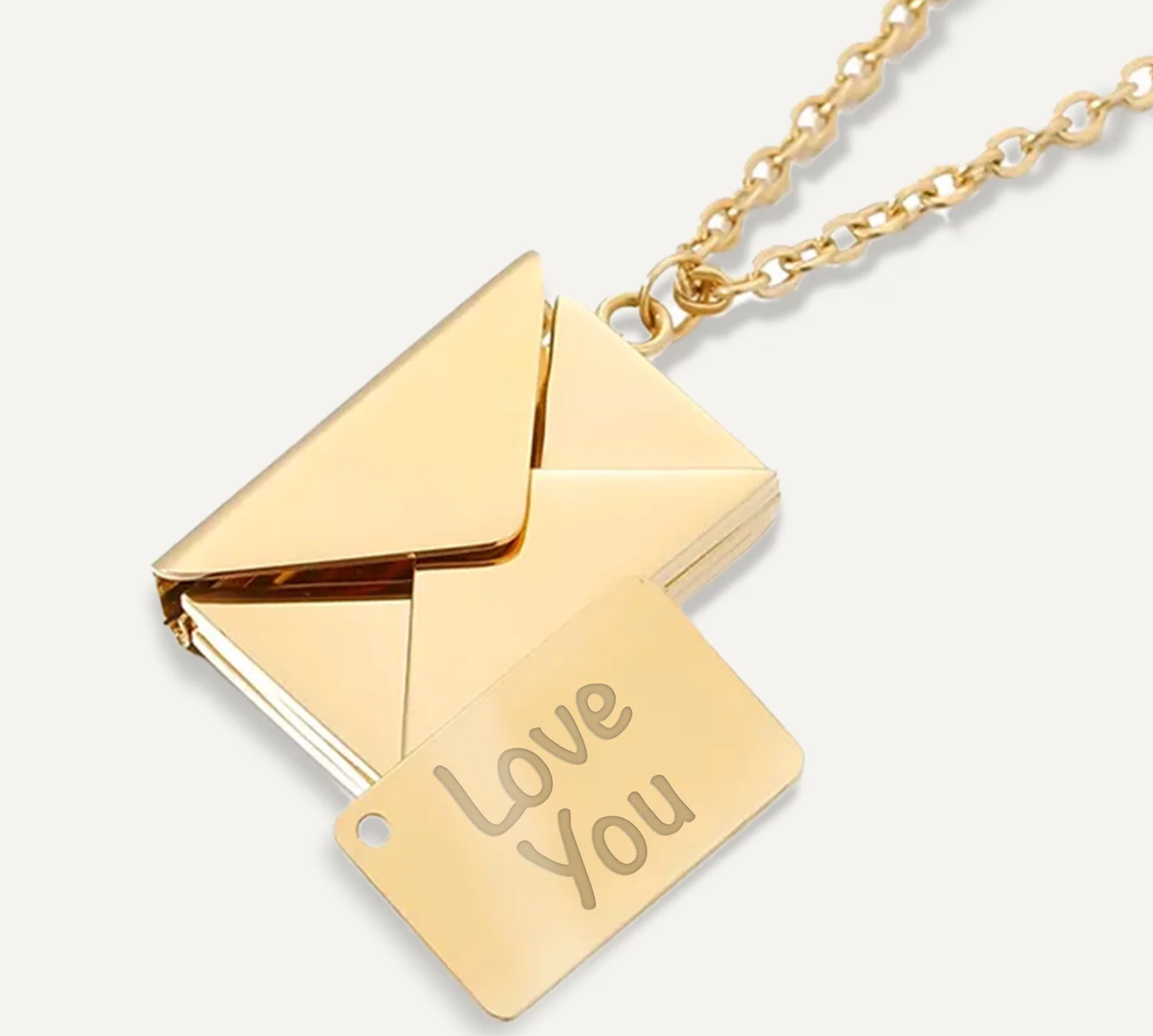 Silver Love Letter Envelope and Letter necklace