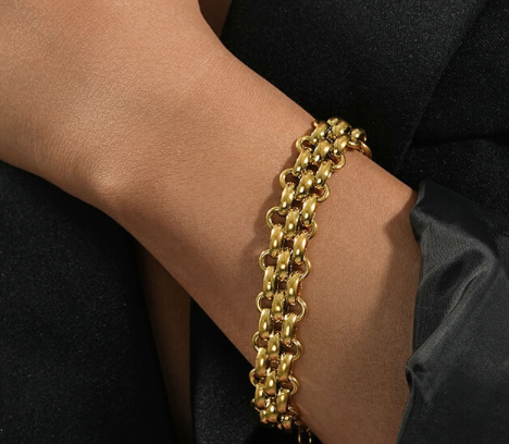 Estate Panther Chain Link  Bracelet