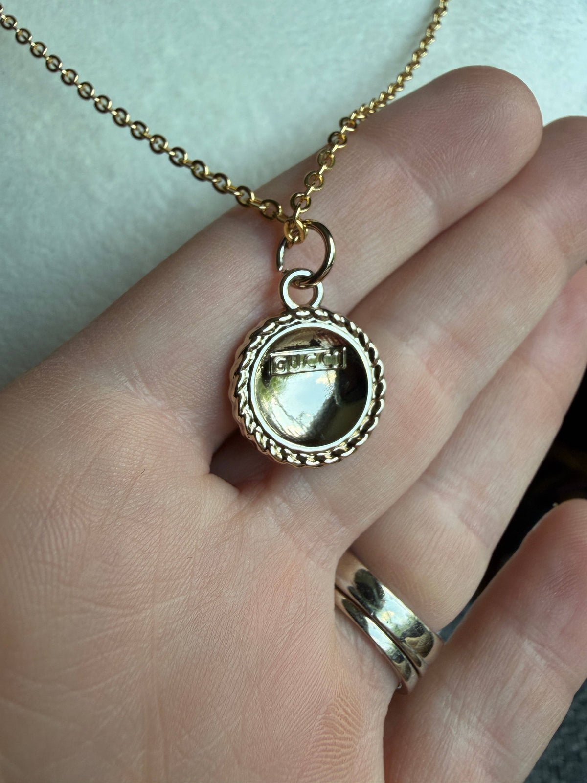 Kelly Green and Gold Upcycled Designer Pendant Necklace