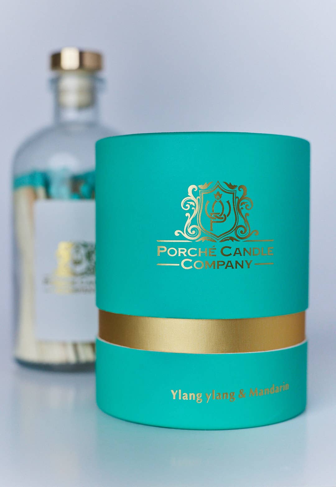 Porché Candle Co - Luxury 8oz Candle Ylang Ylang & Mandarin: Candle + Matches