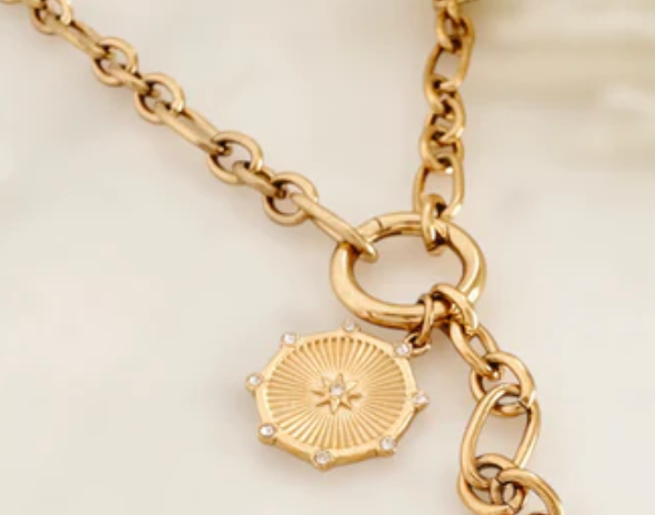 LOVE Charm Lariat Necklace