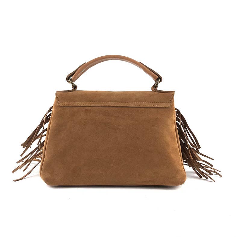 Suede Italian Leather Fringe Purse