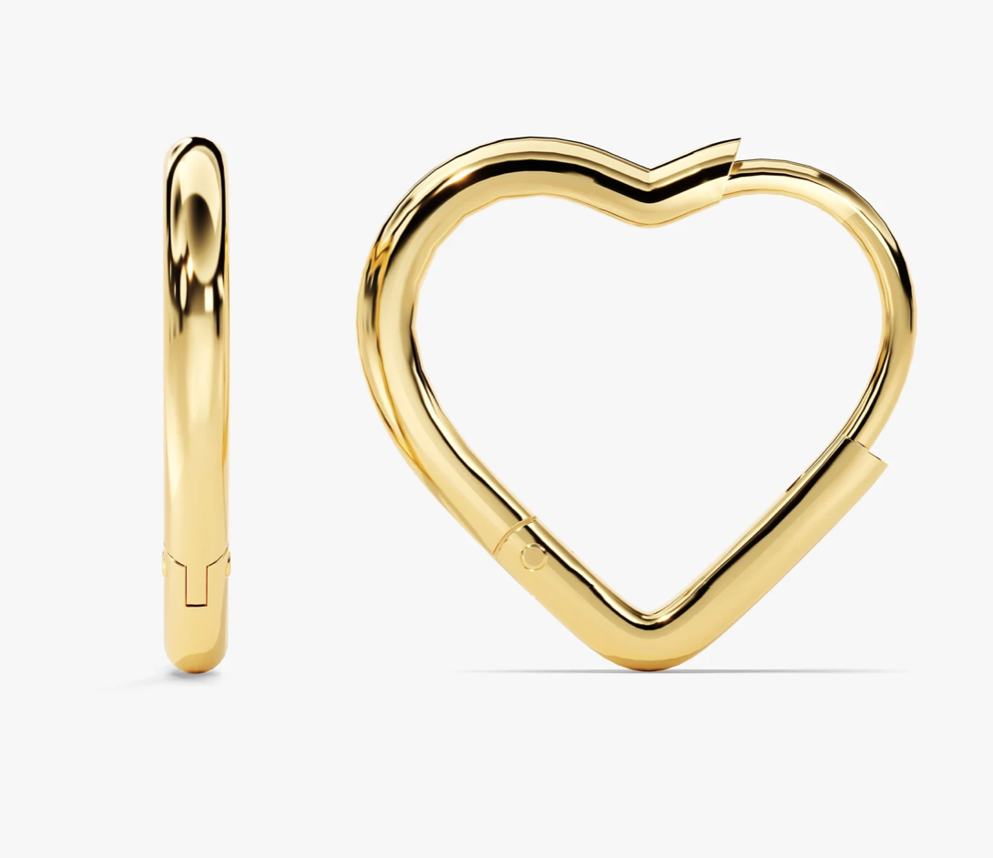 Heart Hinge Hoop Earring