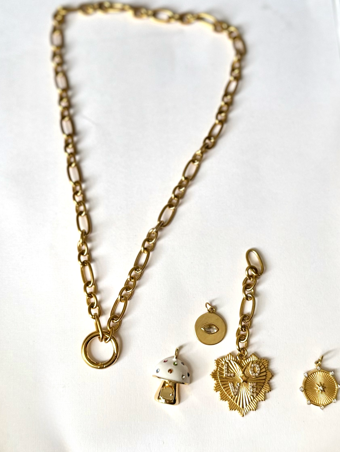 LOVE Charm Lariat Necklace