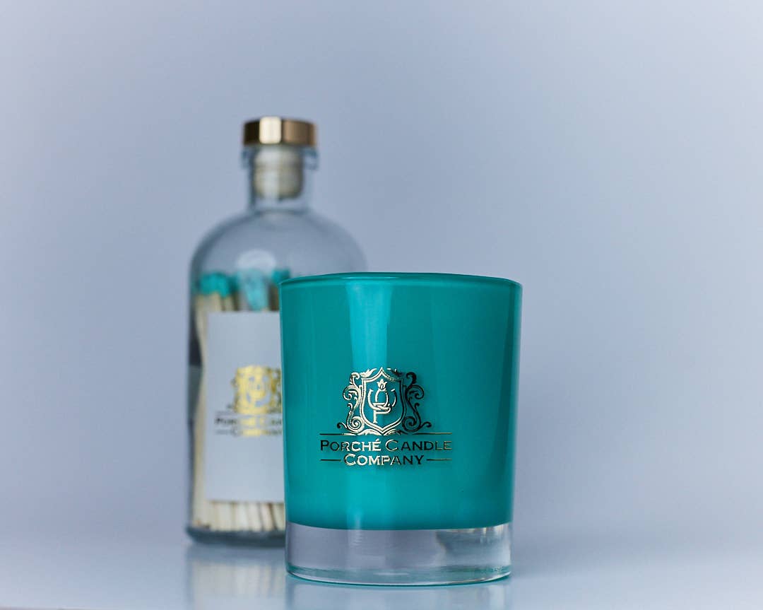 Porché Candle Co - Luxury 8oz Candle Ylang Ylang & Mandarin: Candle + Matches