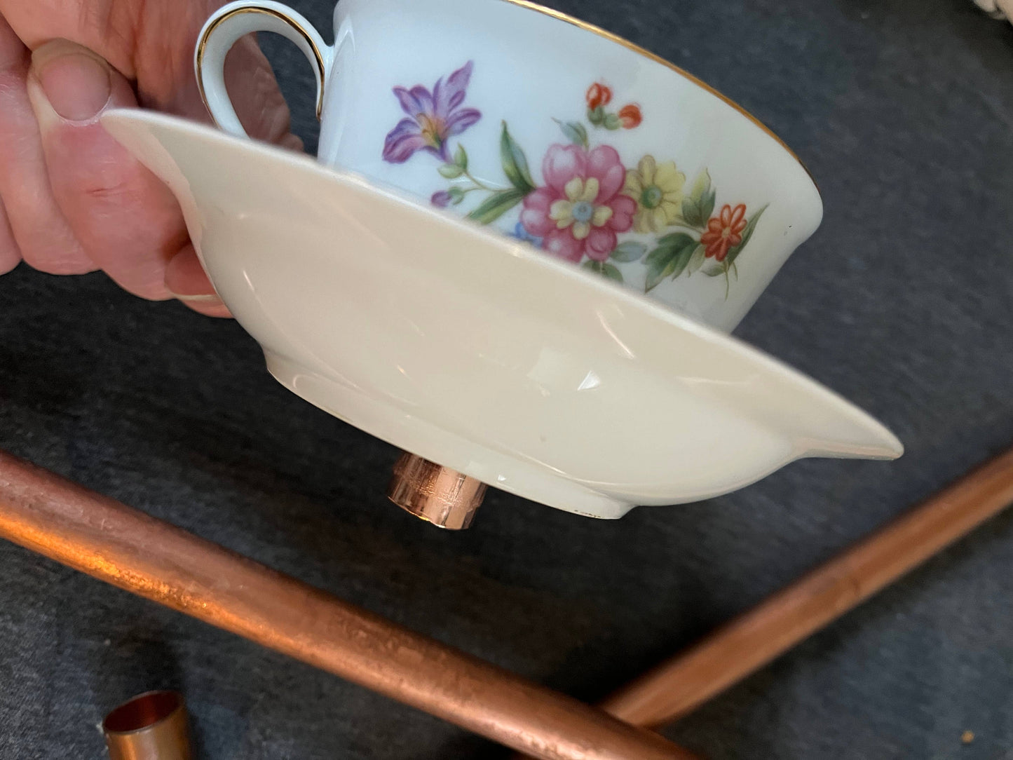 Vintage Teacup Bird Feeder