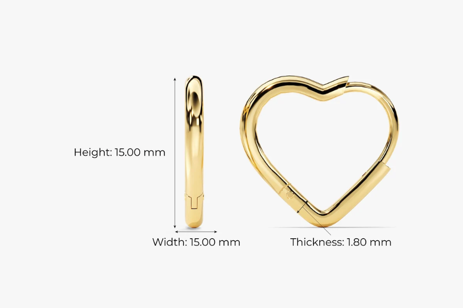 Heart Hinge Hoop Earring