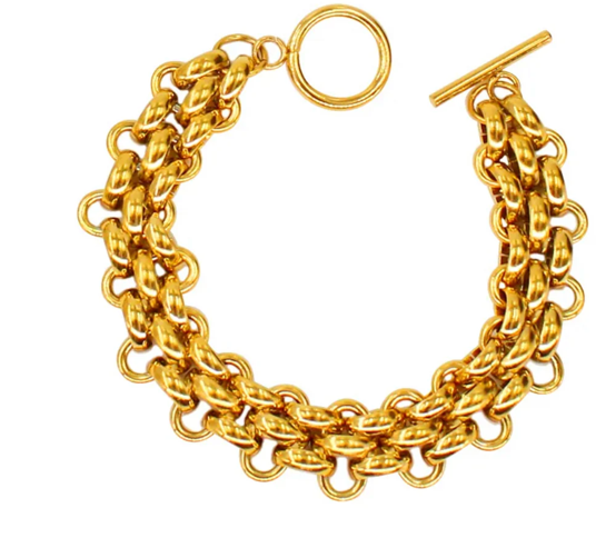 Estate Panther Chain Link  Bracelet