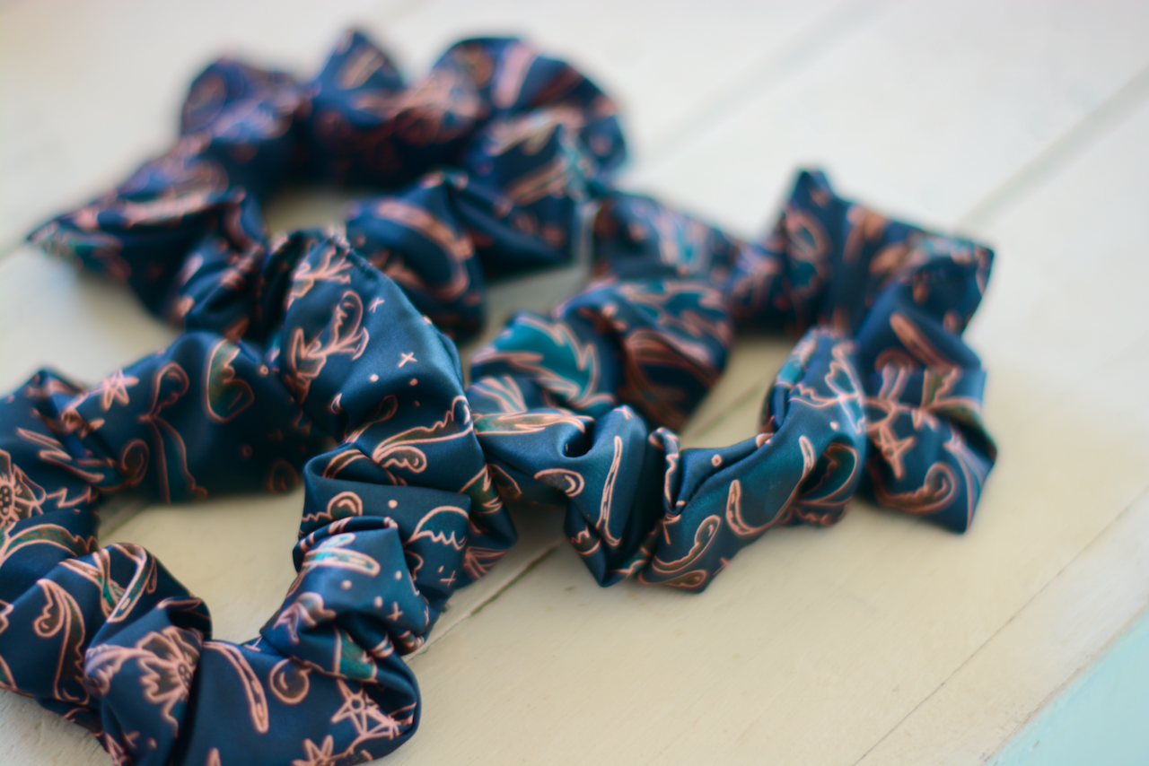 Satin Western Cowgirl Themed Scrunchies