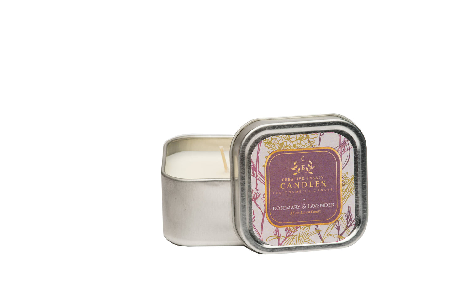 Rosemary & Lavender: 2-in-1 Soy Lotion Candle: Travel Tin - 3.5 oz