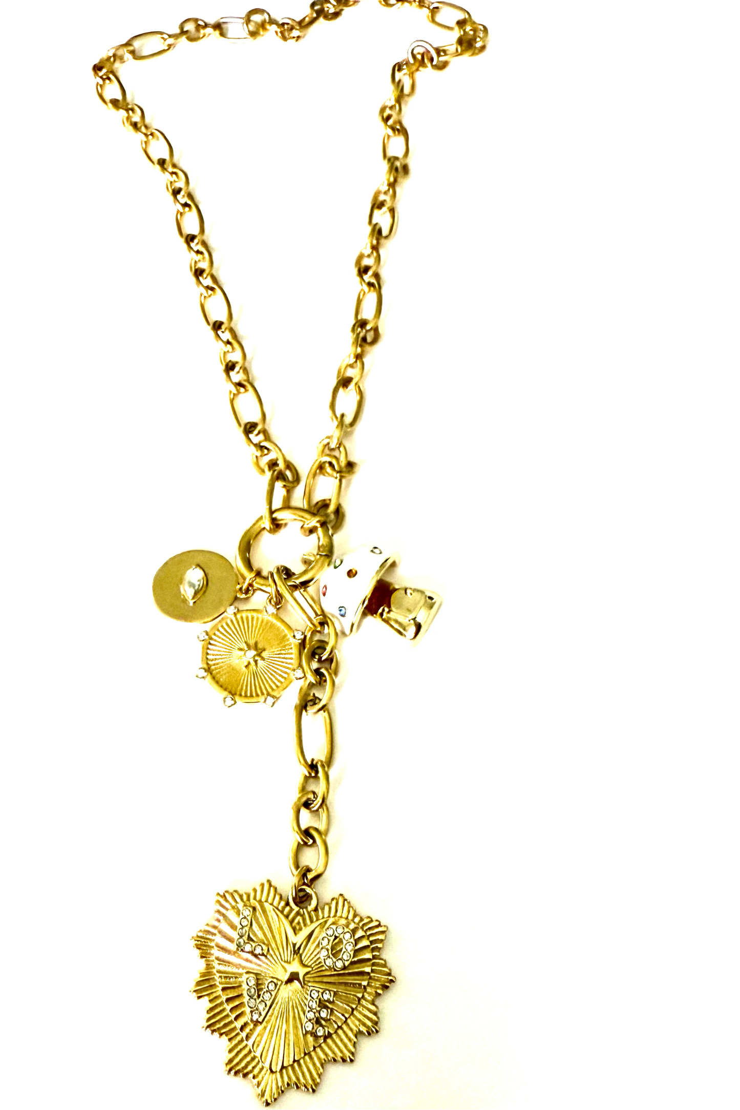 LOVE Charm Lariat Necklace