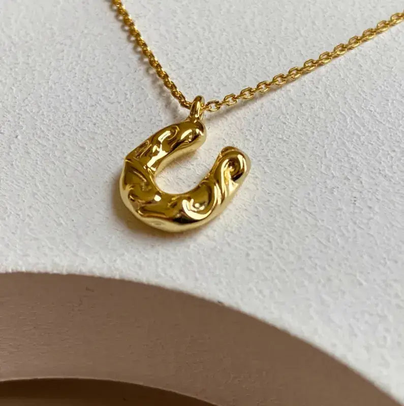 Horseshoe  Gold Pendant Necklace