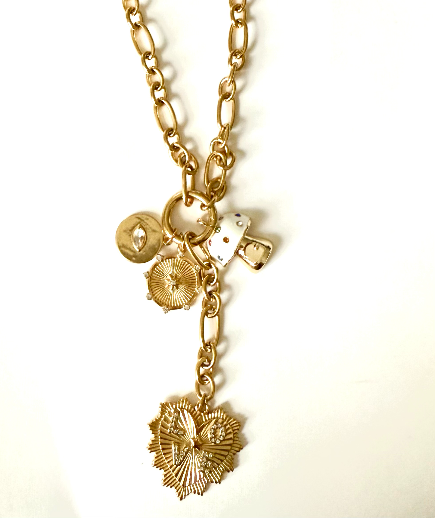 LOVE Charm Lariat Necklace