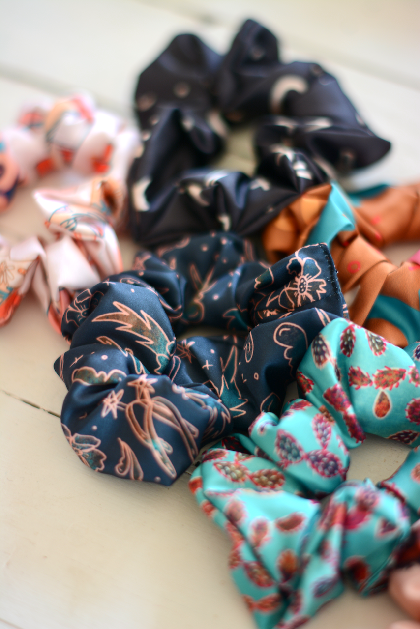 Satin Western Cowgirl Themed Scrunchies